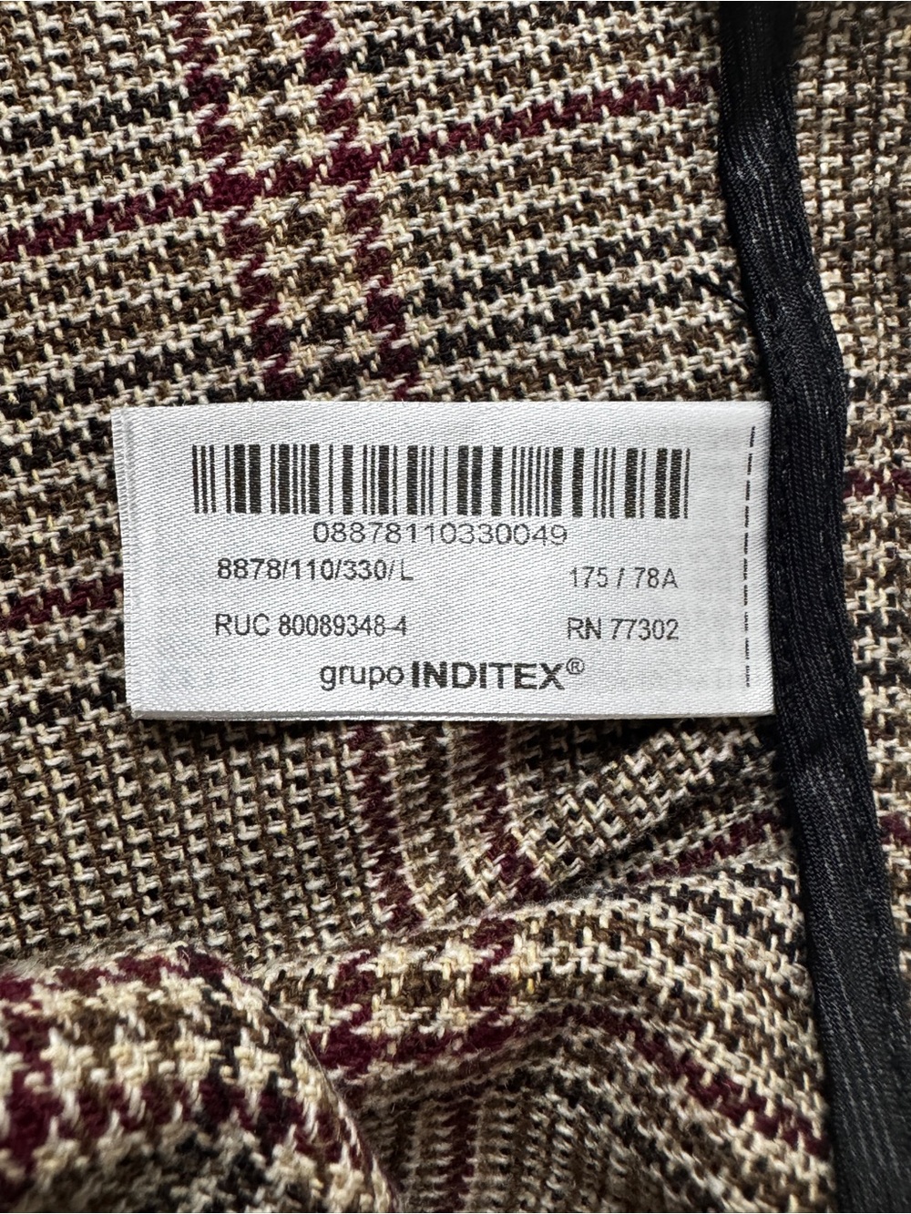 ZARA Womens Large Brown Plaid Pleated Wide-Leg Culottes with Chain Accent - Picture 6 of 9
